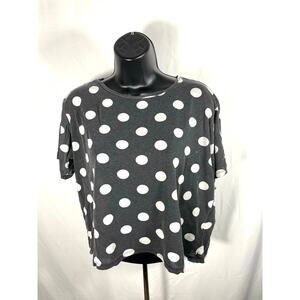 Gray Polka Dot Short Sleeve Tee Women’s Size 8